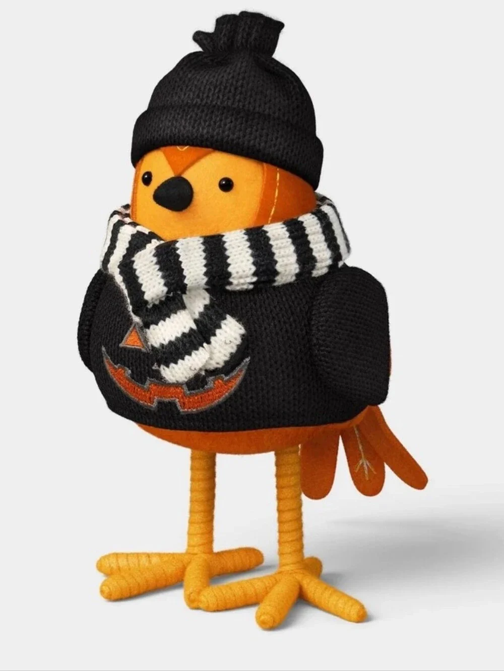 Featherly Friends™ 'Flicker' Pumpkin Fabric Bird Figurine - Hyde and EEK!